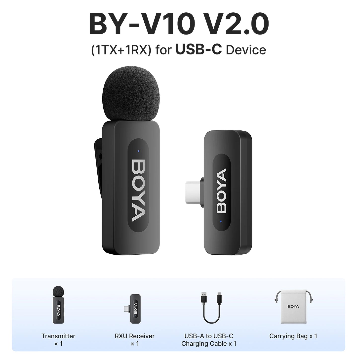BOYA BY-V Pro: Wireless Mini Lavalier Mic